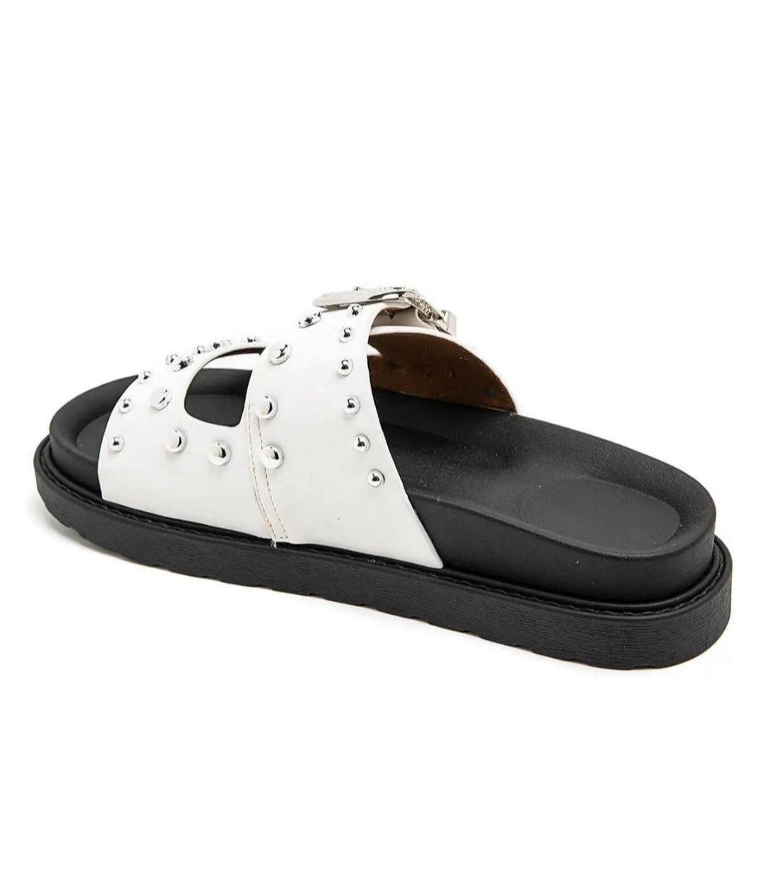 Mules Rivets double strap White