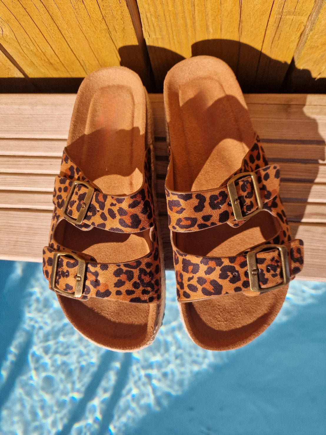 Leopard Espadrilles Platform Mules