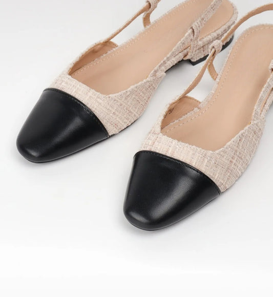 Slingback Tweed Beige