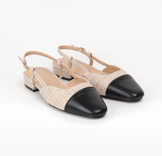 Slingback Tweed Beige