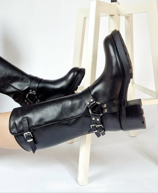 Bottes mi-haute bikers Semerdjian noir