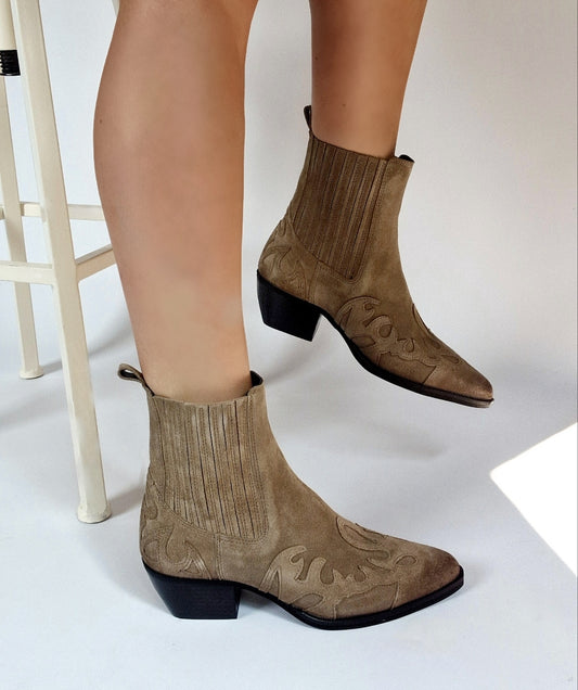 Bottines santiags Semerdjian taupe