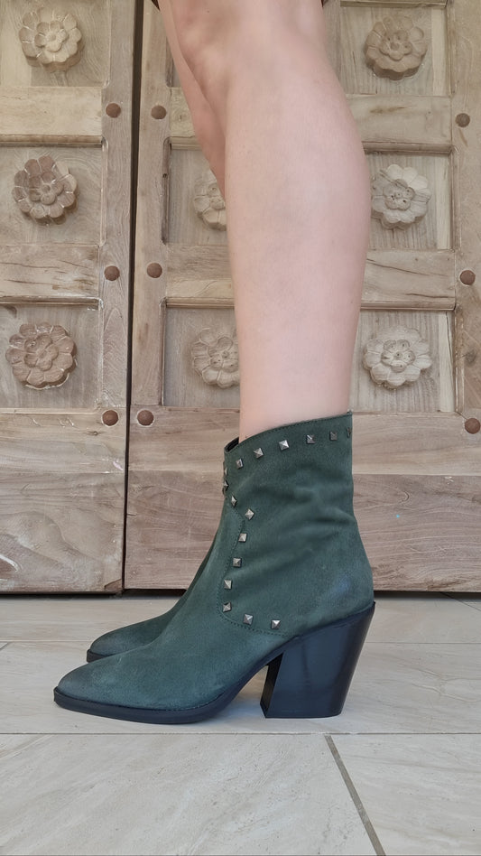 Bottines pointues Semerdjian vert