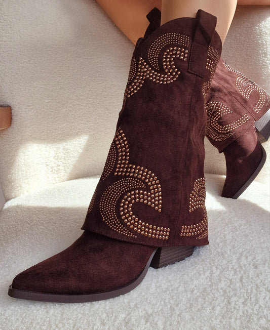 Bottes santiags chaussette Marron