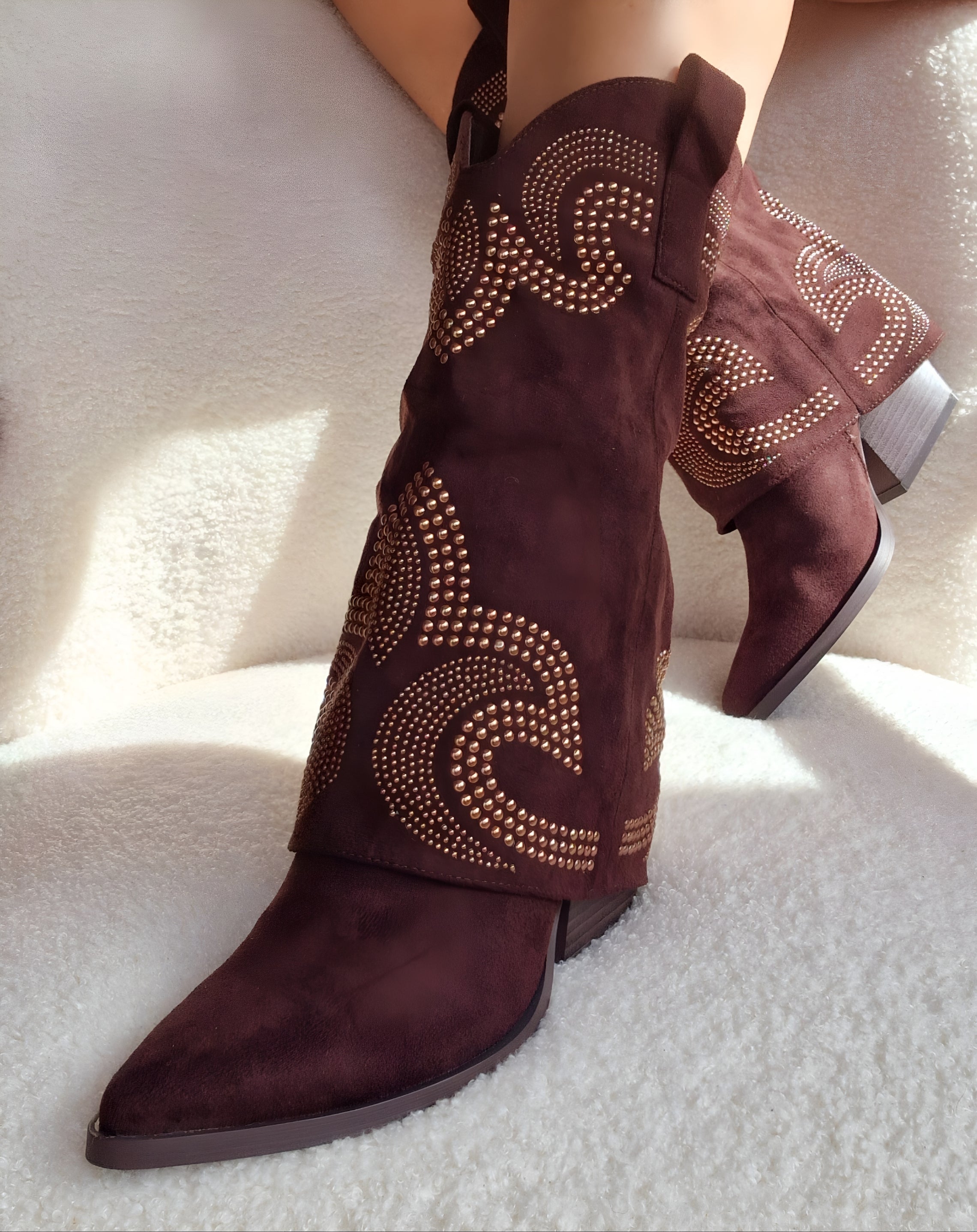 Bottes santiags chaussette Marron