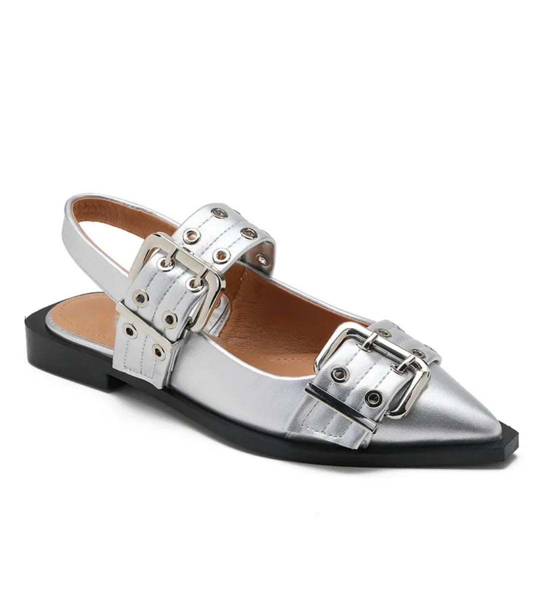 Slingback boucle Argent