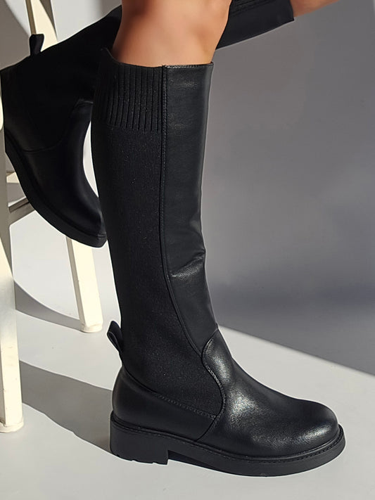 Bottes cavalières élastique Noir