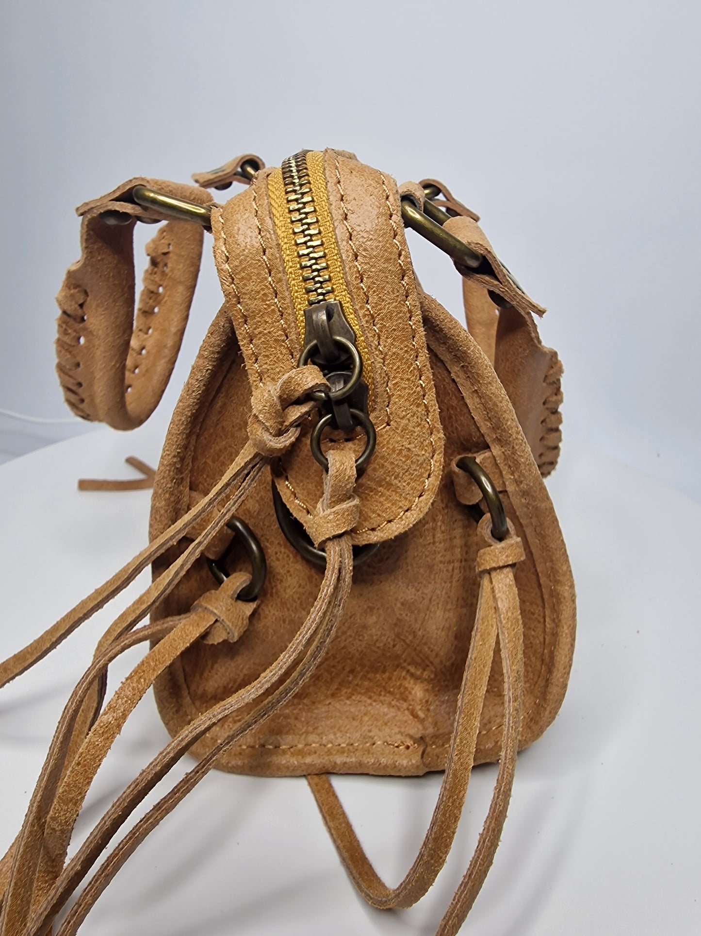 Sac BALOU petit modèle cuir Mat Camel