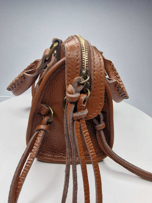 Sac BALOU petit modèle cuir grainé Camel