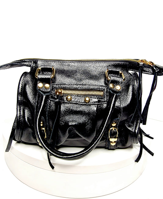 Sac BALOU petit modèle cuir irisé  Noir