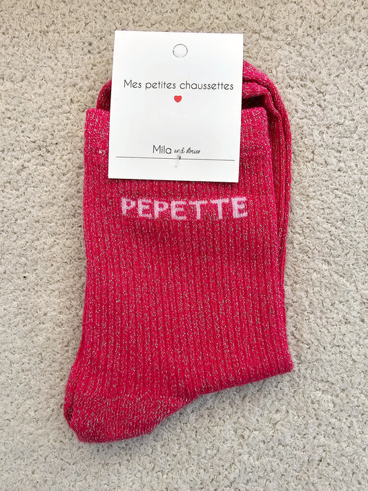 Chaussettes pepette Fushia