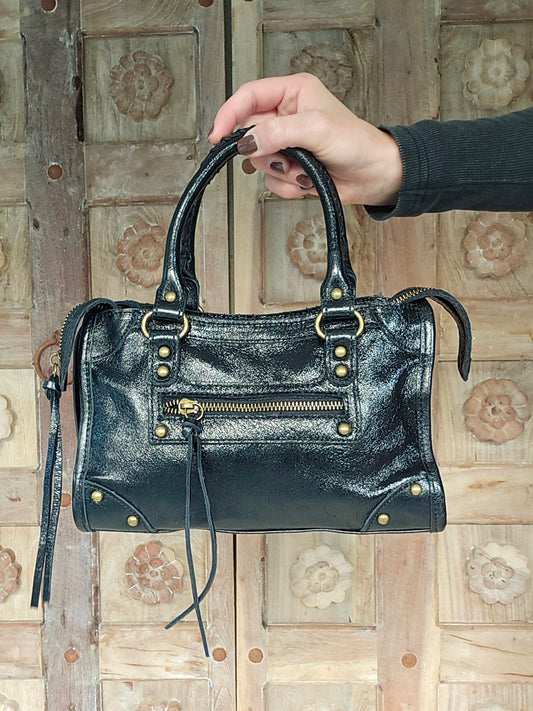 Sac à main Balou petit modèle cuir irisé Noir