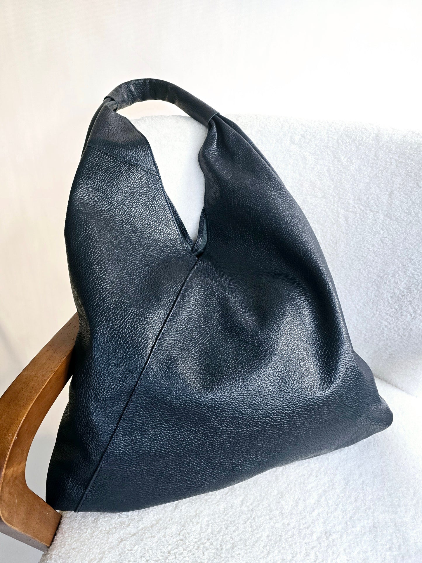 Sac cabas cuir grainé Noir