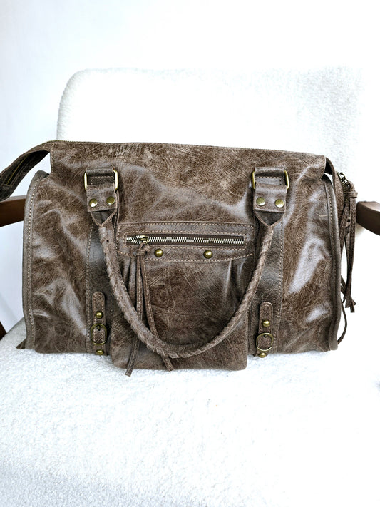 Sac Balou grand modèle cuir Taupe foncé