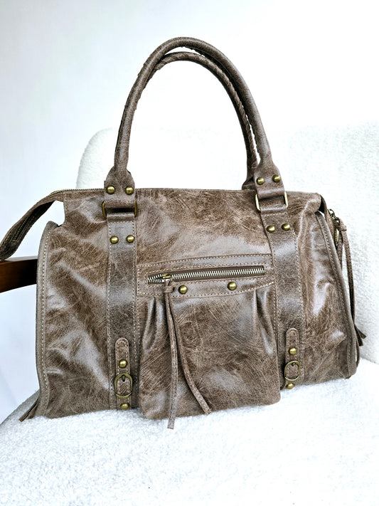 Sac Balou grand modèle cuir Taupe foncé