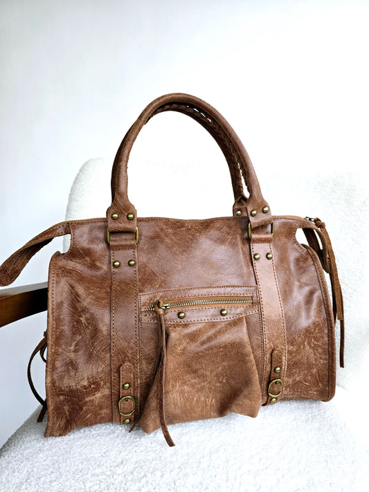 Sac Balou grand modèle cuir Camel foncé