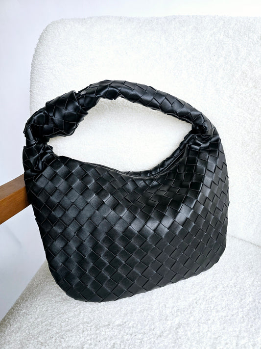 Sac HOBO cuir tressé petit modèle