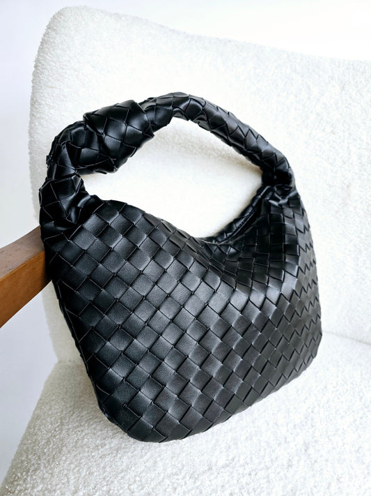 Sac HOBO cuir tressé petit modèle