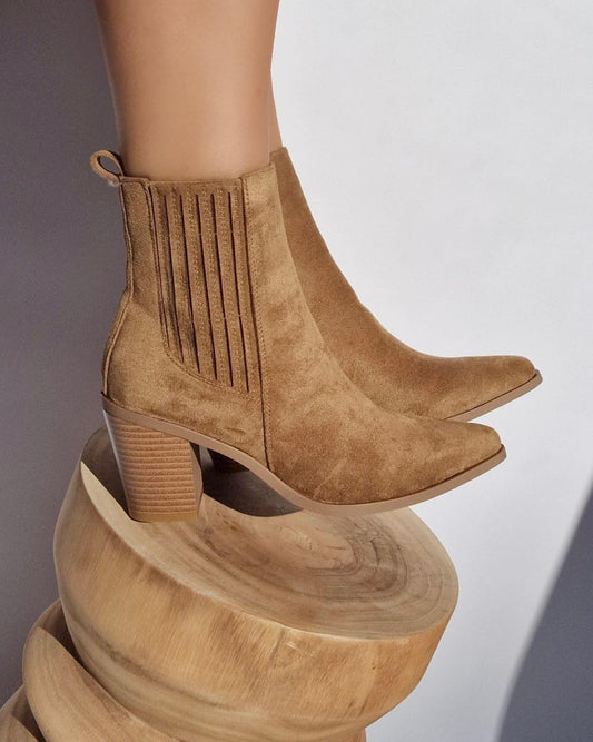 Bottines bout pointues Camel