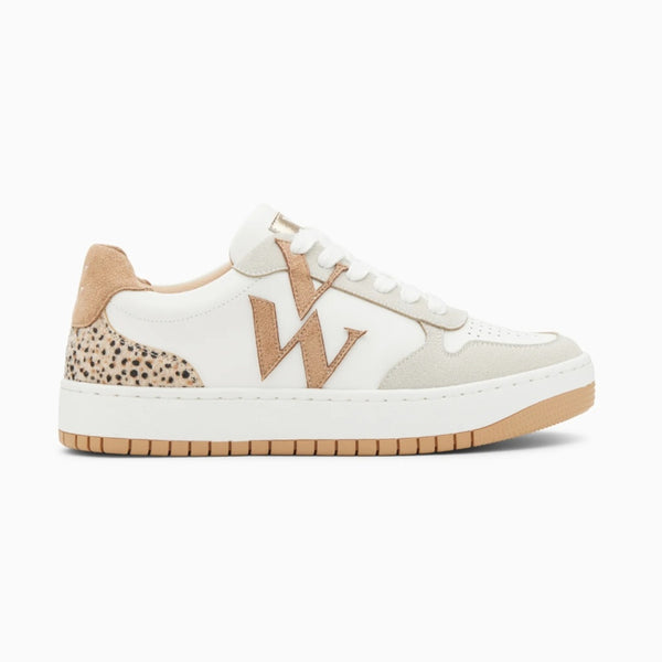 Baskets monogramme Esm e blanc et beige Sandrillonchaussures