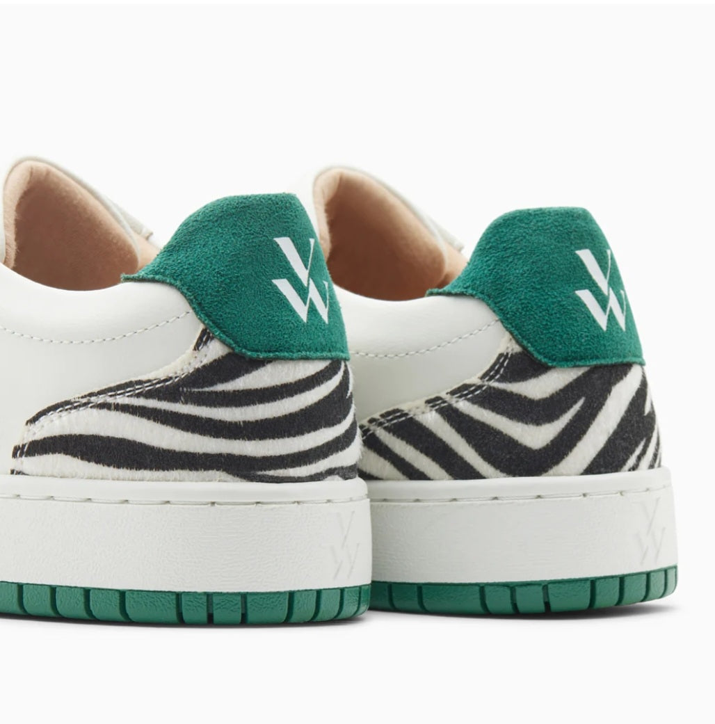 Esmée white and green monogram sneakers