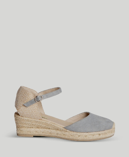 Espadrilles compensées fermées Corina Bleu ciel