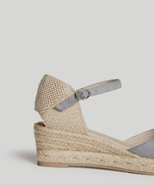 Espadrilles compensées fermées Corina Bleu ciel