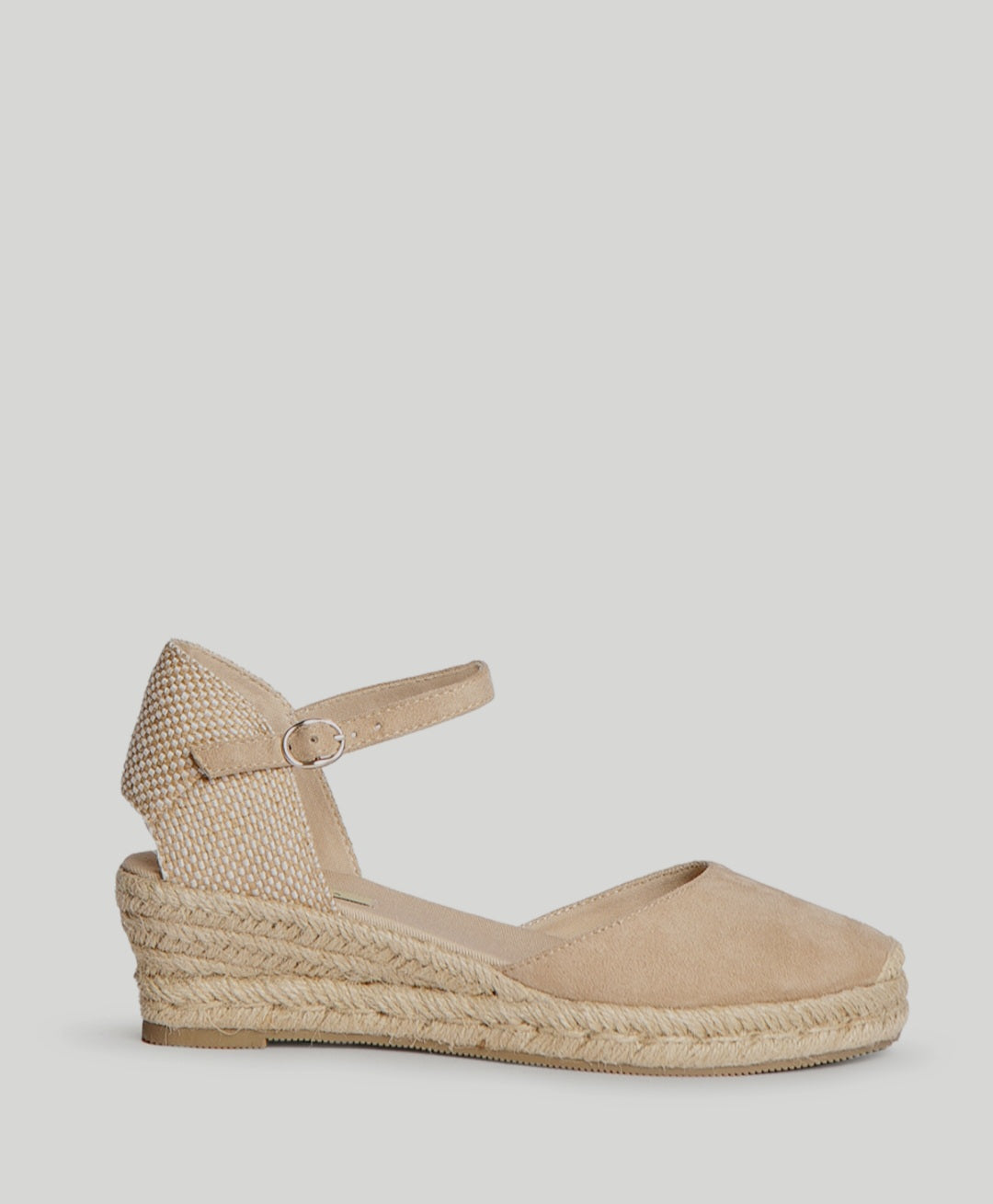 Corina Beige Closed Wedge Espadrilles