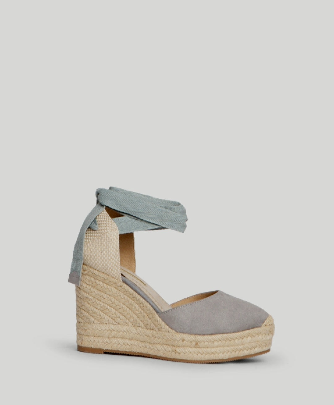 Corina Sky Blue Lace-Up Wedge Espadrilles