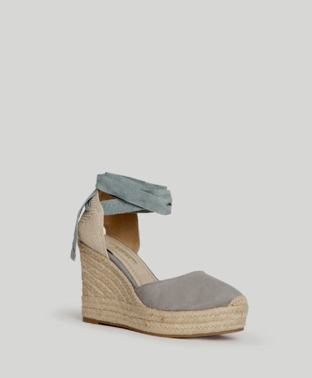 Corina Sky Blue Lace-Up Wedge Espadrilles