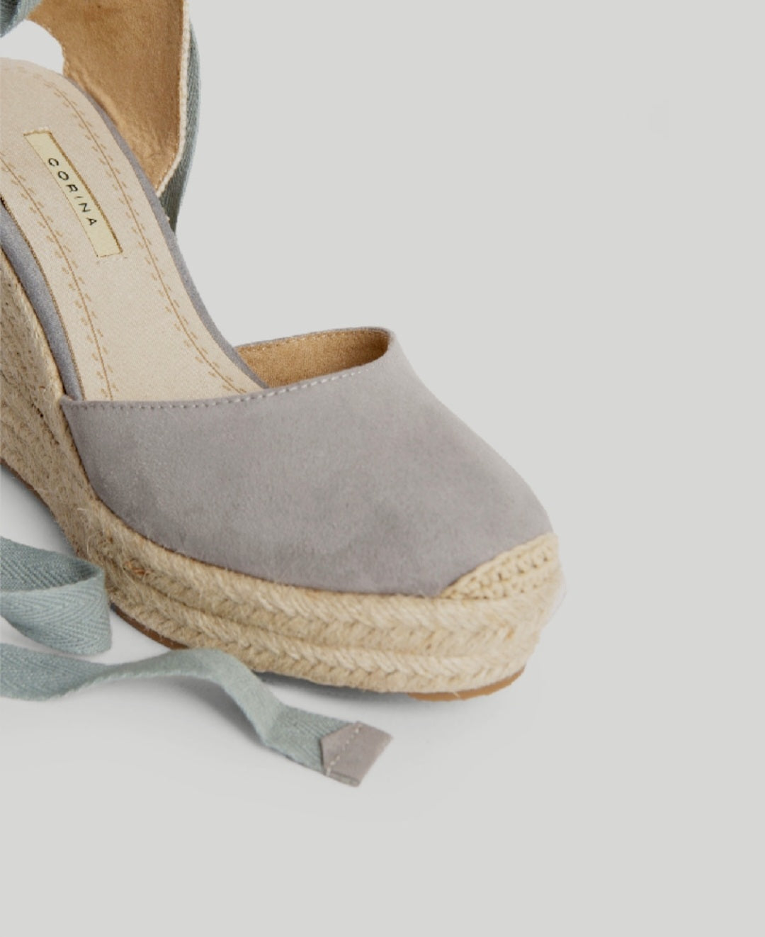 Corina Sky Blue Lace-Up Wedge Espadrilles