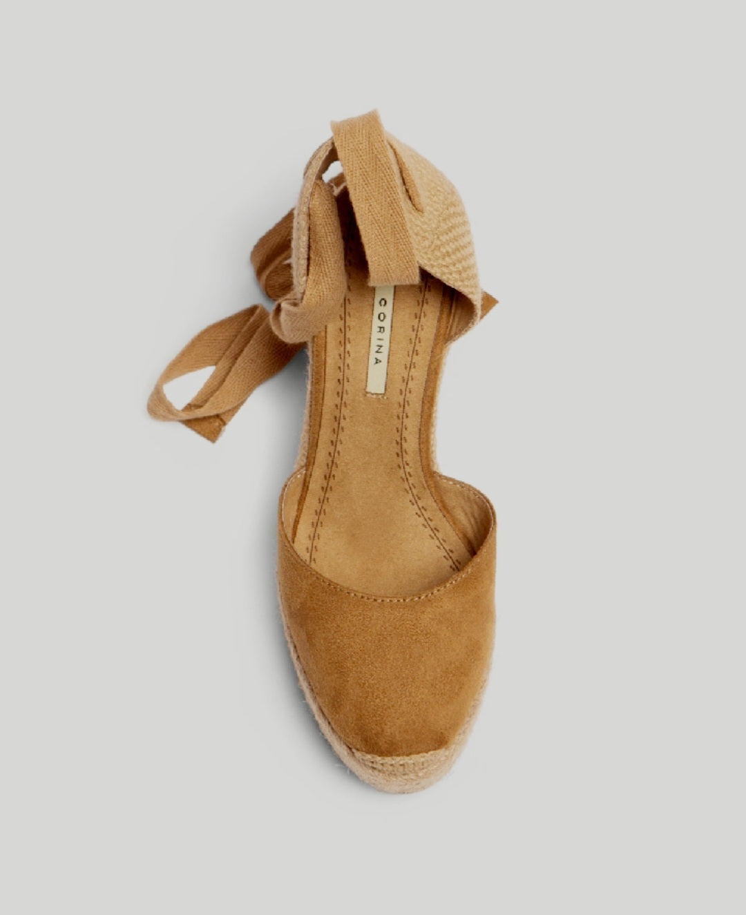 Corina Camel Lace-Up Wedge Espadrilles