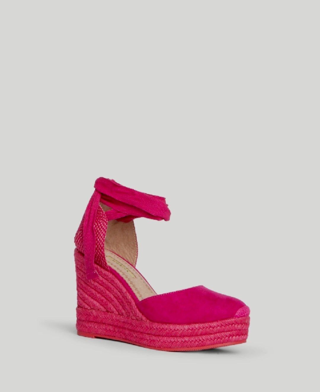 Corina Fuchsia Lace-Up Wedge Espadrilles