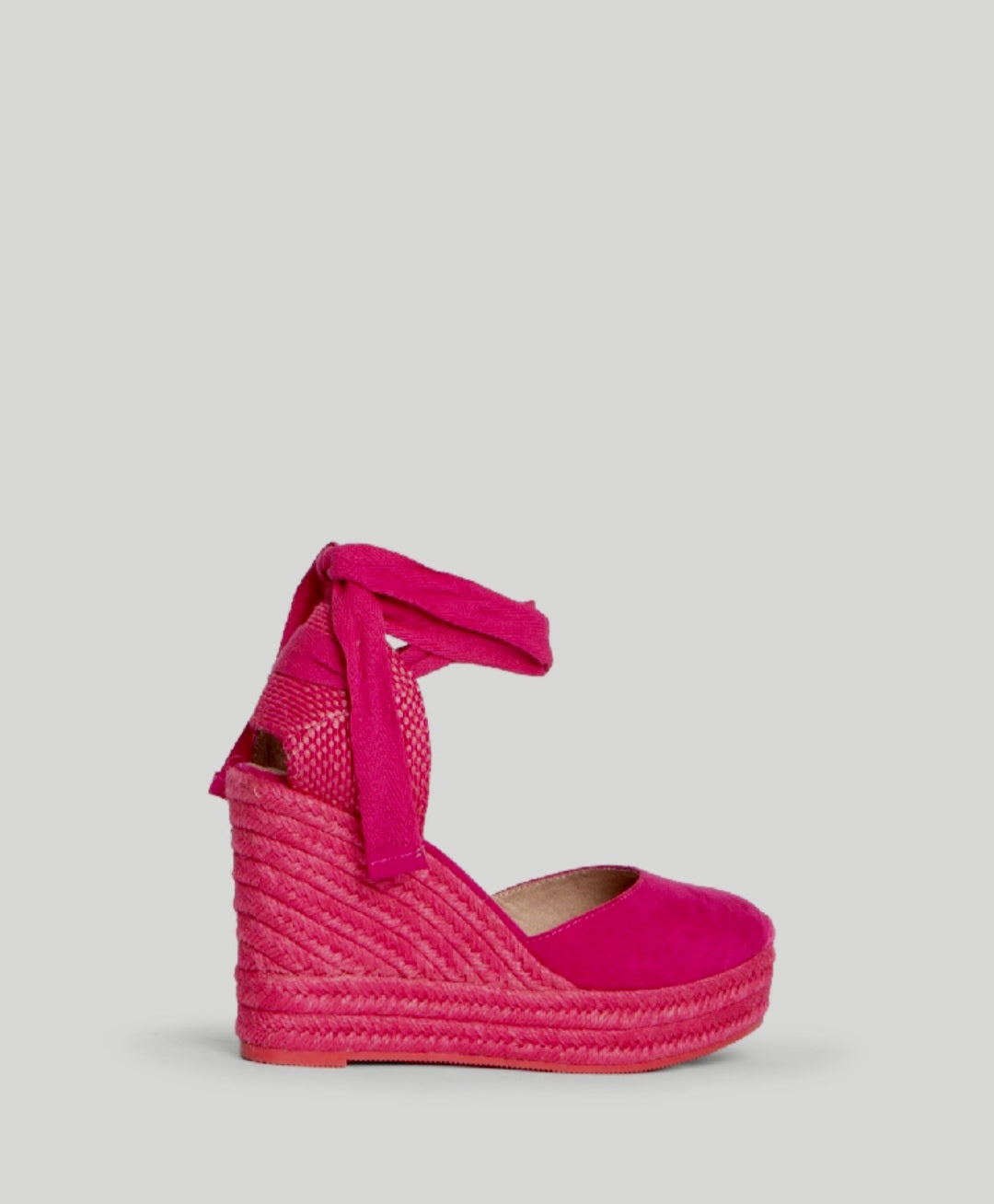 Corina Fuchsia Lace-Up Wedge Espadrilles