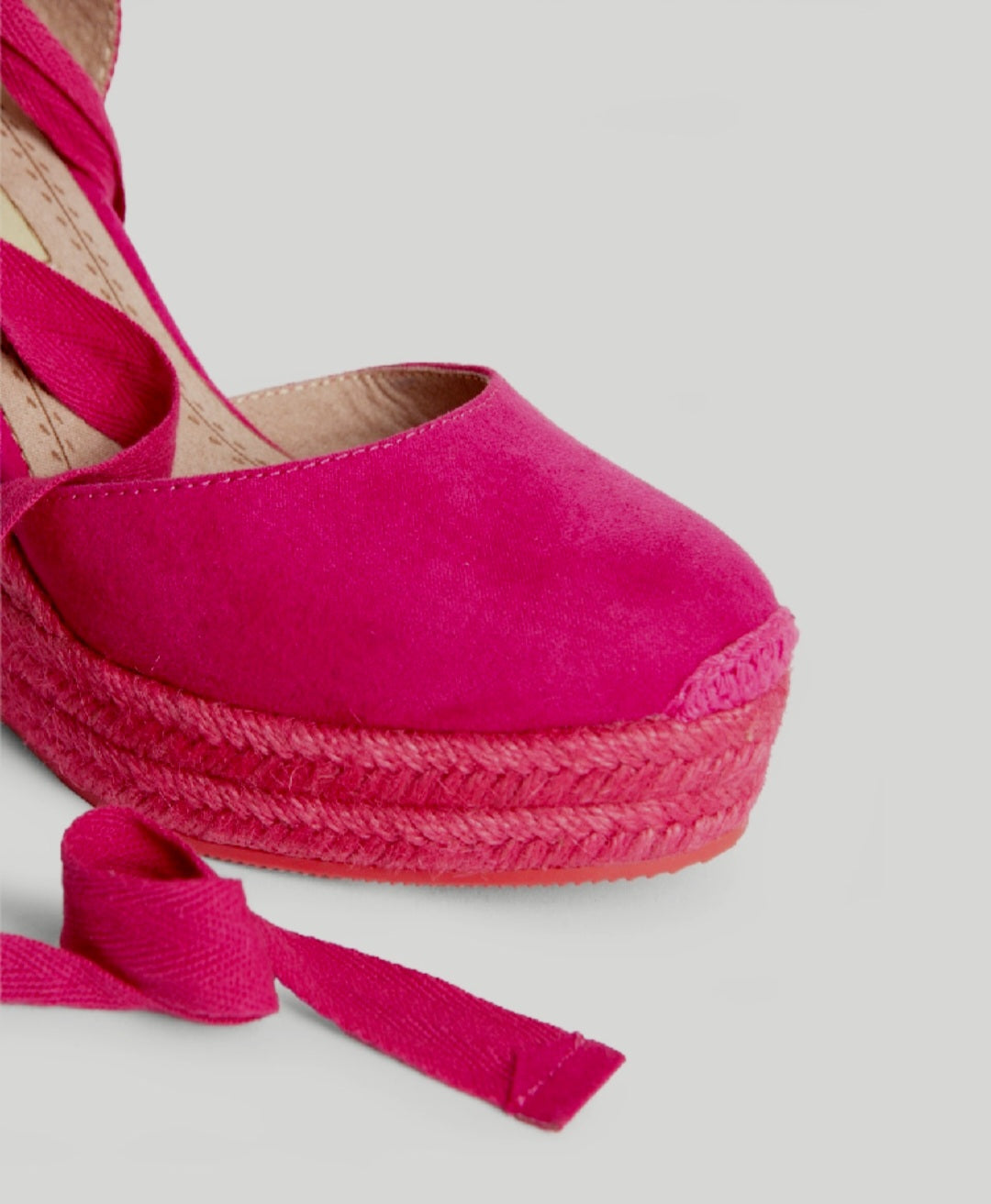 Corina Fuchsia Lace-Up Wedge Espadrilles