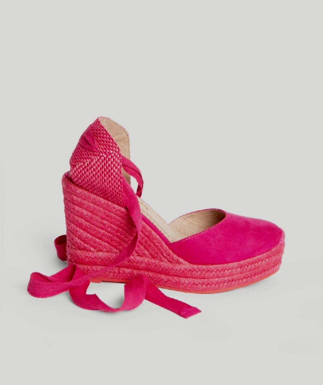 Corina Fuchsia Lace-Up Wedge Espadrilles