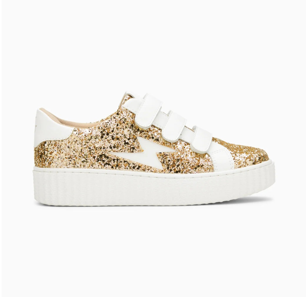 Marielle Gold Glitter Lightning Sneakers