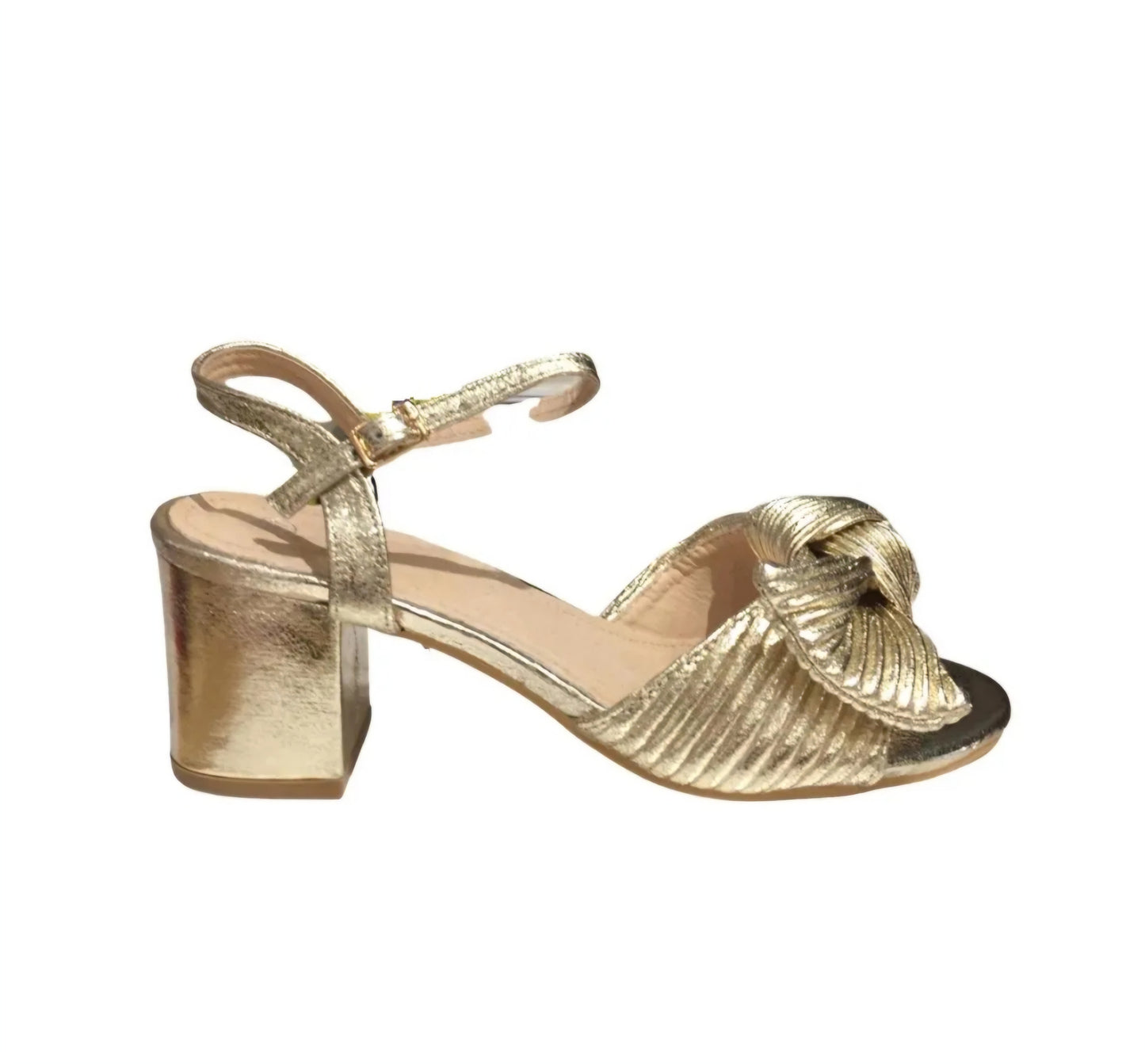 Gold knotted heel sandals