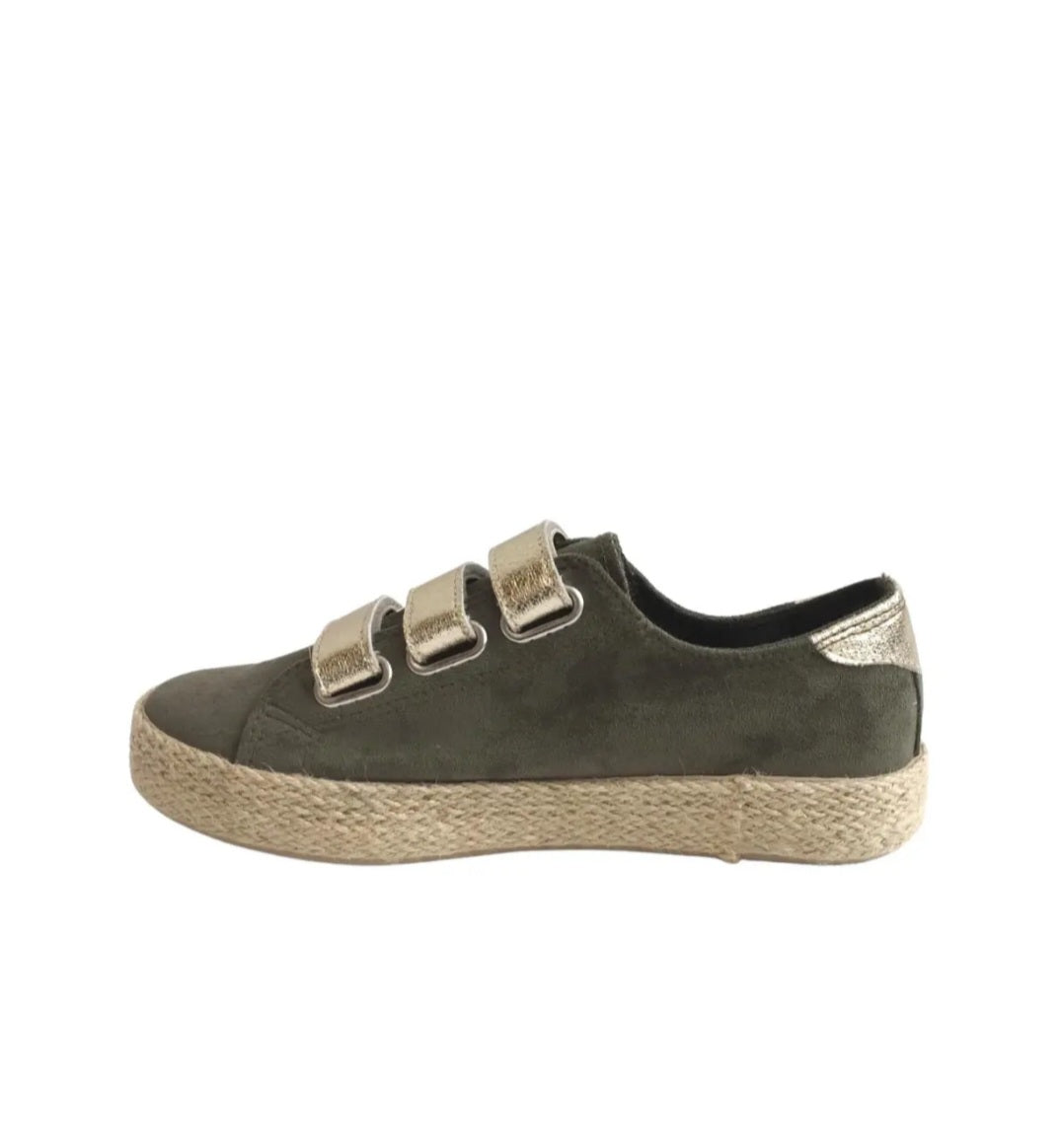 Khaki Velcro Espadrilles