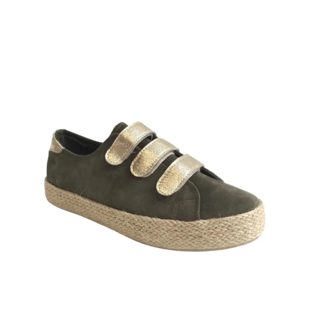 Khaki Velcro Espadrilles