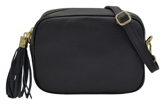 Sac bandoulière rectangle Pompom Noir