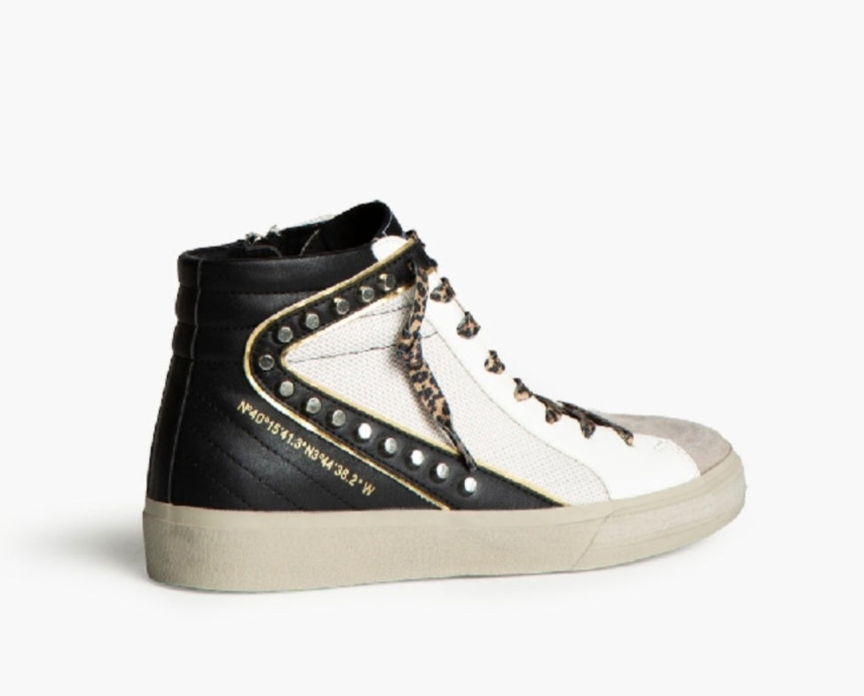 Corina Black &amp; White High Top Sneakers