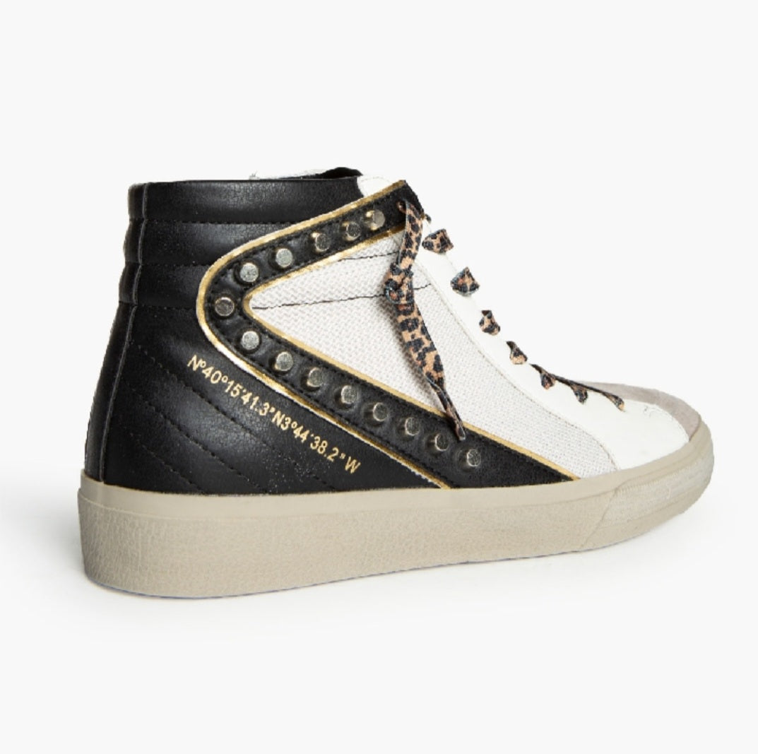 Corina Black &amp; White High Top Sneakers