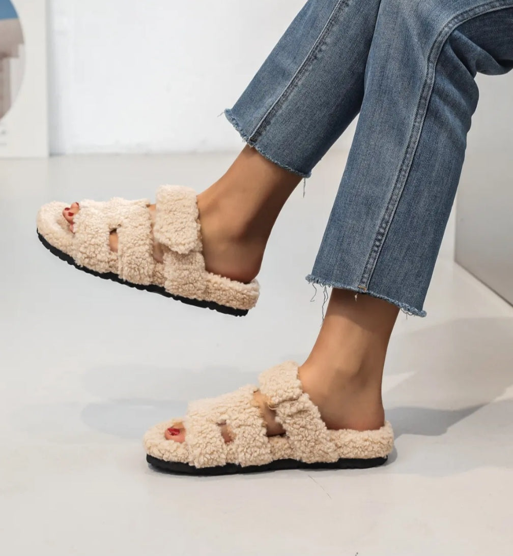 Mules H sherpa Beige