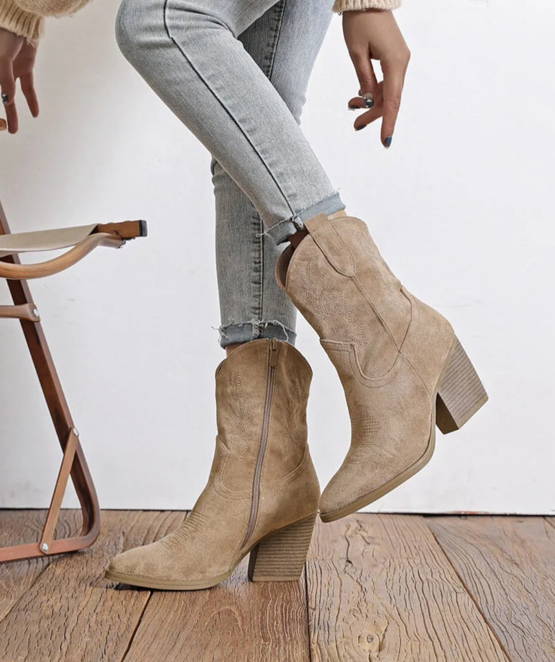 Bottines santiags Taupe