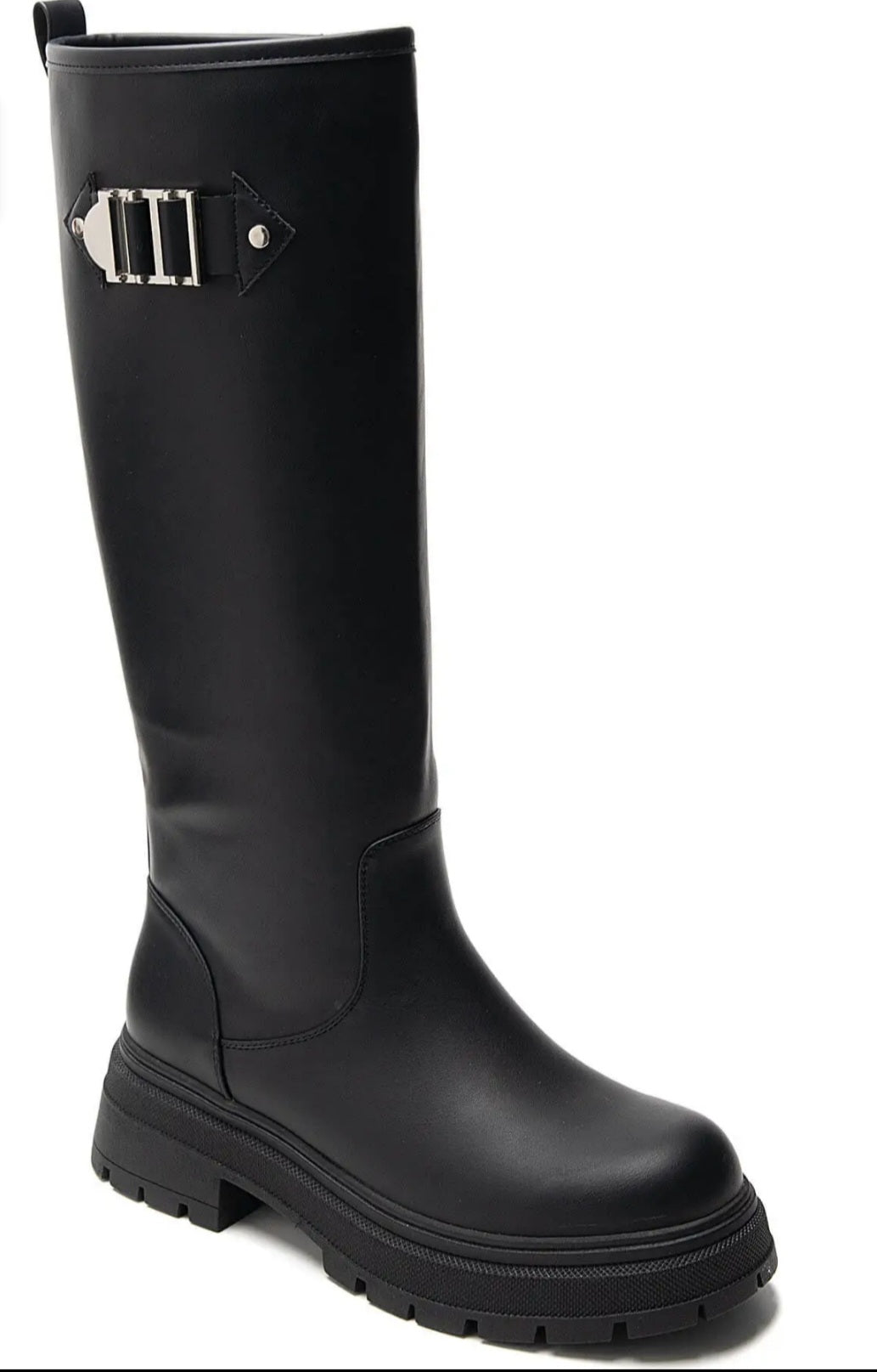 Black cleated sole boots