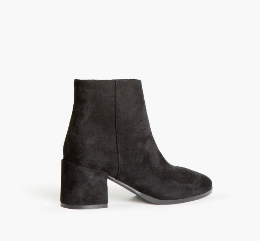 Corina Black Suede Ankle Boots