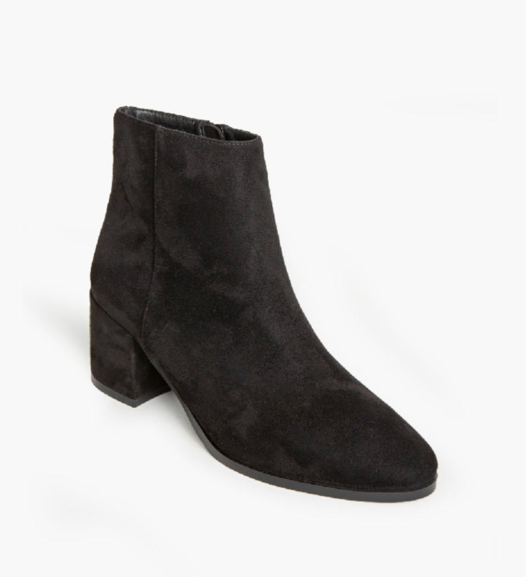 Corina Black Suede Ankle Boots