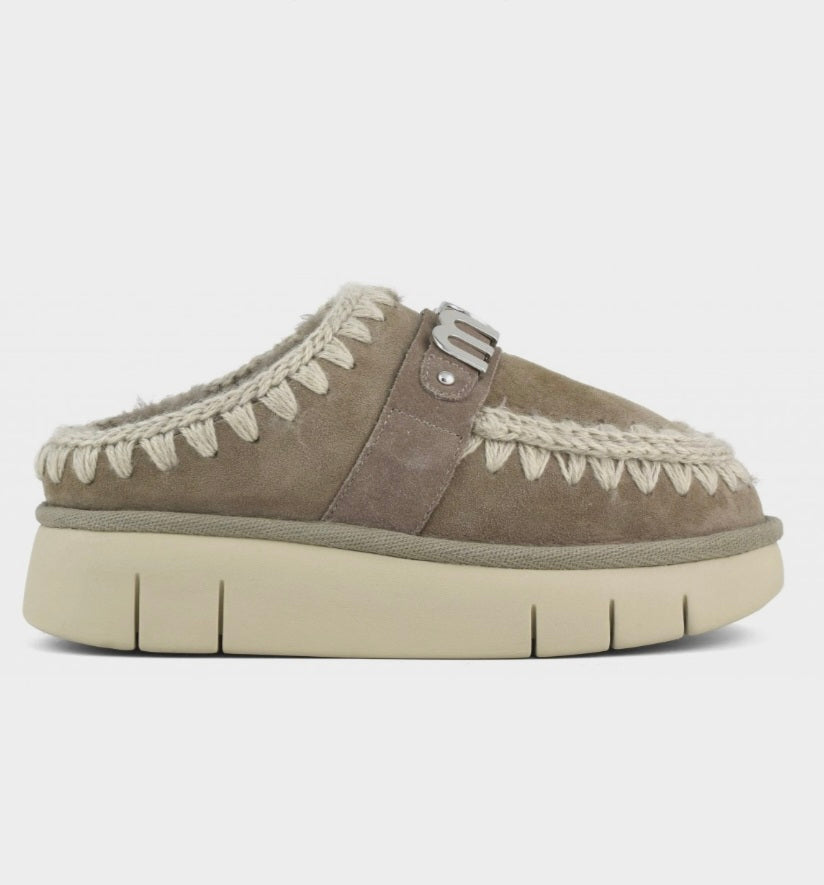 Mou bounce clog métal logo Taupe