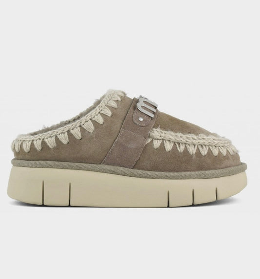 Mou bounce clog métal logo Taupe